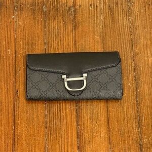 Nine West Black Clutch with Silver Buckle